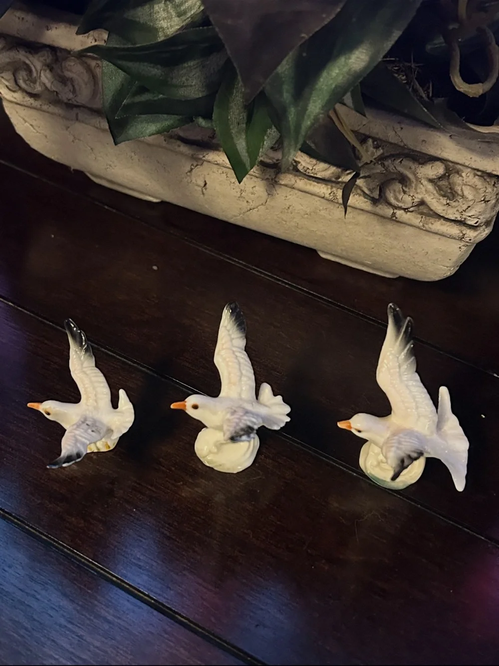 Vintage Bone China Seagull Bird Figurines Set of 3 Japan Style